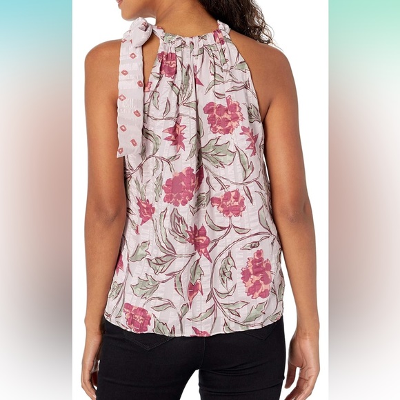 REBECCA TAYLOR - Zadie Fleur Silk Tie Sleeveless Blouse - Picture 2 of 16